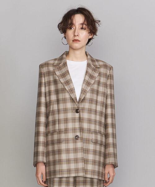 BEAUTY&YOUTH UNITED ARROWS（ビューティーアンドユースユナイテッドアローズ）の「BY ツイルテーラード ジャケット（テーラードジャケット・レディース・ベージュ/グレー/オリーブ・S/M）」の4枚目の写真