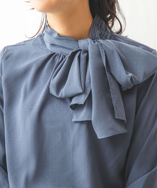 【極美品24200円】ナラカミーチェ♦️シャドードットサイドボウタイブラウス NARACAMICIE（ナラカミーチェ）の「シャドードットサイドボウタイ