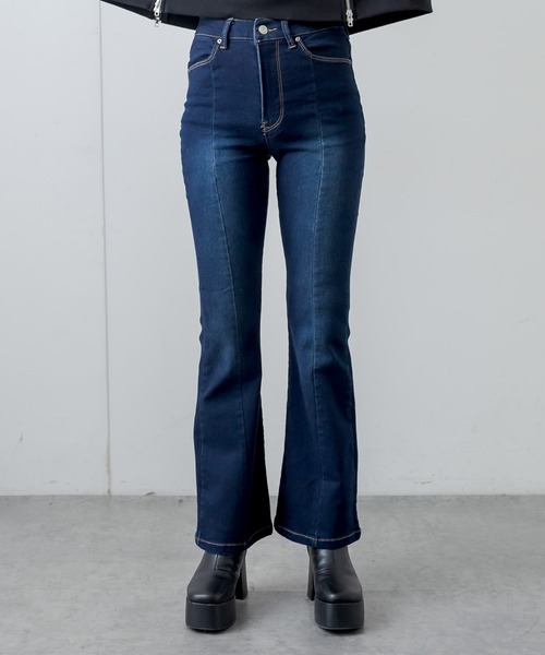 RASVOA(ラスボア)の「フレアステッチデニム(デニムパンツ・レディース・ネイビー/ブラック・S/M)」の21枚目の写真