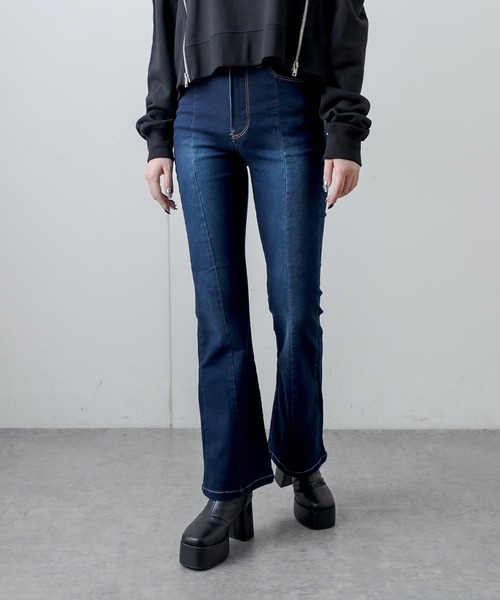 RASVOA(ラスボア)の「フレアステッチデニム(デニムパンツ・レディース・ネイビー/ブラック・S/M)」の14枚目の写真