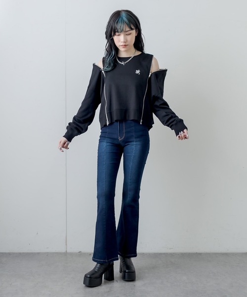 RASVOA(ラスボア)の「フレアステッチデニム(デニムパンツ・レディース・ネイビー/ブラック・S/M)」の18枚目の写真