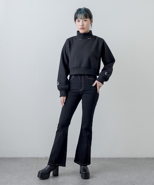 RASVOA(ラスボア)の「フレアステッチデニム(デニムパンツ・レディース・ネイビー/ブラック・S/M)」の11枚目の写真