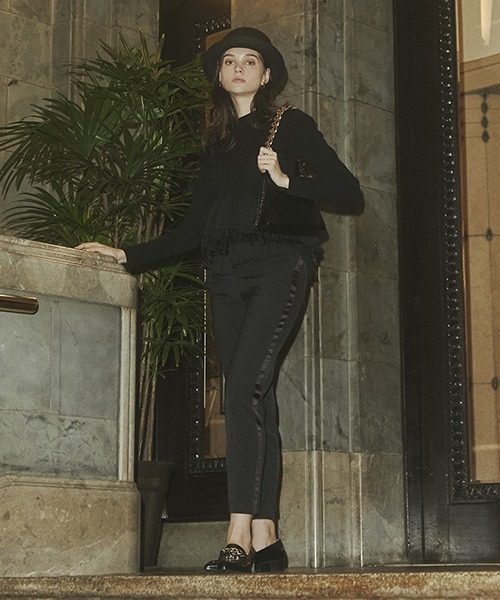 EIMY ISTOIRE（エイミーイストワール）の「アシンメトリーコンビニットプルオーバー（Tシャツ/カットソー・レディース・ホワイト/ブラック/ブラウン/サックスブルー/ピンク・FREE）」の13枚目の写真