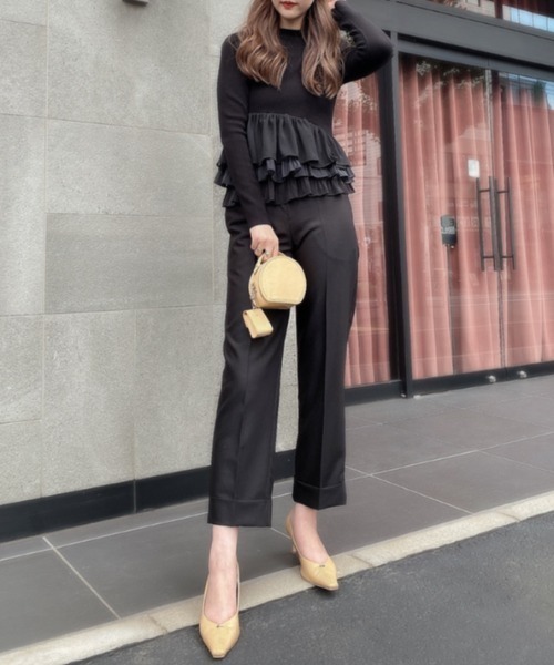 EIMY ISTOIRE（エイミーイストワール）の「アシンメトリーコンビニットプルオーバー（Tシャツ/カットソー・レディース・ホワイト/ブラック/ブラウン/サックスブルー/ピンク・FREE）」の6枚目の写真