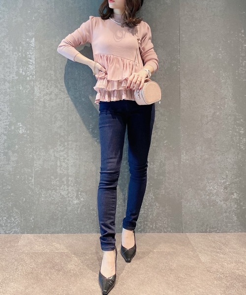 EIMY ISTOIRE（エイミーイストワール）の「アシンメトリーコンビニットプルオーバー（Tシャツ/カットソー・レディース・ホワイト/ブラック/ブラウン/サックスブルー/ピンク・FREE）」の12枚目の写真