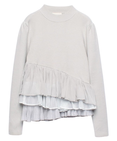 EIMY ISTOIRE（エイミーイストワール）の「アシンメトリーコンビニットプルオーバー（Tシャツ/カットソー・レディース・ホワイト/ブラック/ブラウン/サックスブルー/ピンク・FREE）」の14枚目の写真