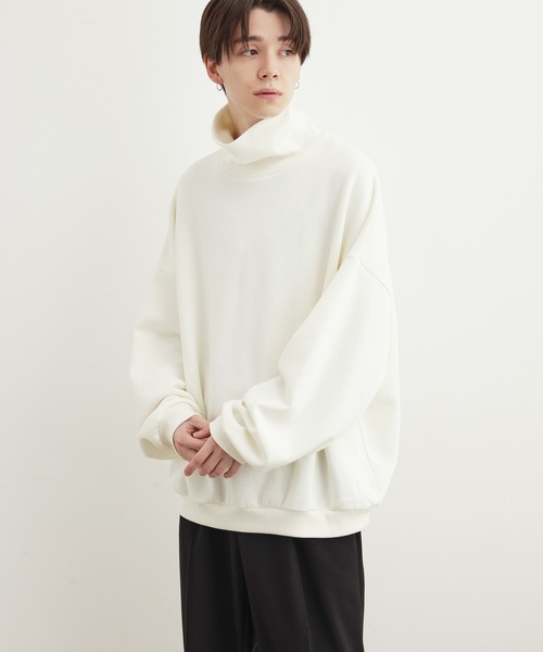 JUNRED（ジュンレッド）の「タートルネックスウェット（スウェット・メンズ・ホワイト/チャコールグレー/ブルー・S/M/L）」の5枚目の写真