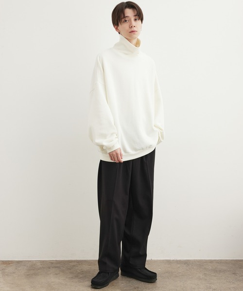 JUNRED（ジュンレッド）の「タートルネックスウェット（スウェット・メンズ・ホワイト/チャコールグレー/ブルー・S/M/L）」の7枚目の写真