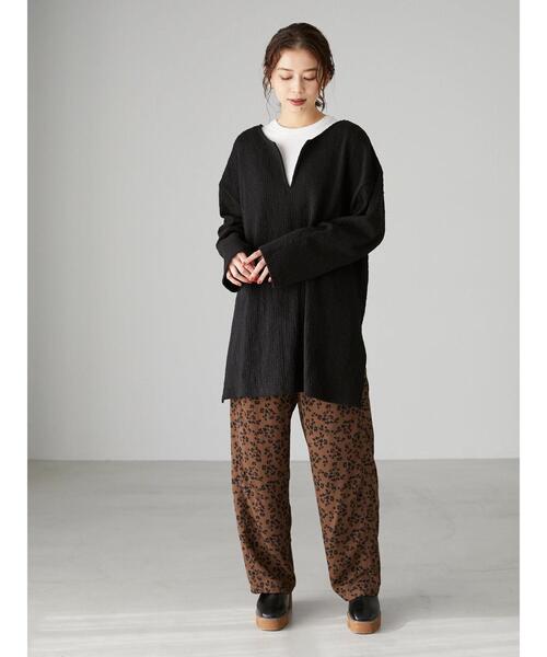 Sugar spoon（シュガースプーン）の「・SUGAR SPOON フラワーワイドパンツ＊（その他パンツ・レディース・ブラック/ブラウン/グリーン・FREE）」の7枚目の写真