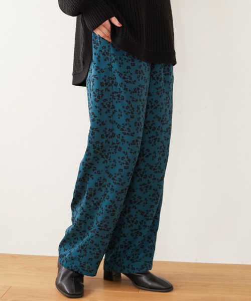 Sugar spoon（シュガースプーン）の「・SUGAR SPOON フラワーワイドパンツ＊（その他パンツ・レディース・ブラック/ブラウン/グリーン・FREE）」の3枚目の写真