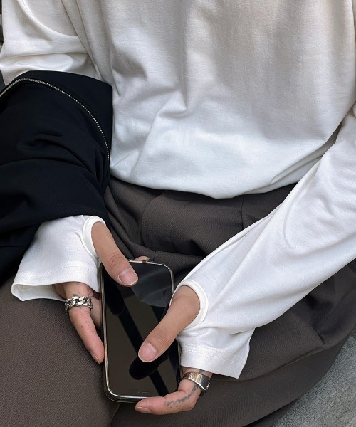 ASCLO（エジュクロ）の「ASCLO ウォーマータートルネックTシャツ（Tシャツ/カットソー・メンズ・ブラック/グレー/アイボリー・FREE）」の12枚目の写真