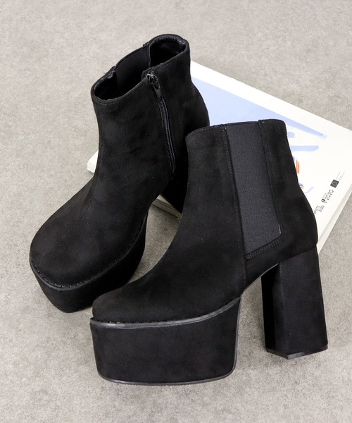 LOVEHUNTER（ラブハンター）の「LOVEHUNTER / 軽量厚底　スクエアトゥチェルシーヒールブーツ(1571)（ブーツ・レディース・ブラック/アイボリー/ブラック系その他/シルバー・S/M/L/LL/SS/3L）」の9枚目の写真