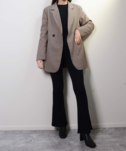 shopnikoniko(ショップニコニコ)の「千鳥柄ジャケット(テーラードジャケット・レディース・ベージュ/ブラウン/ブラック・フリー)」の13枚目の写真
