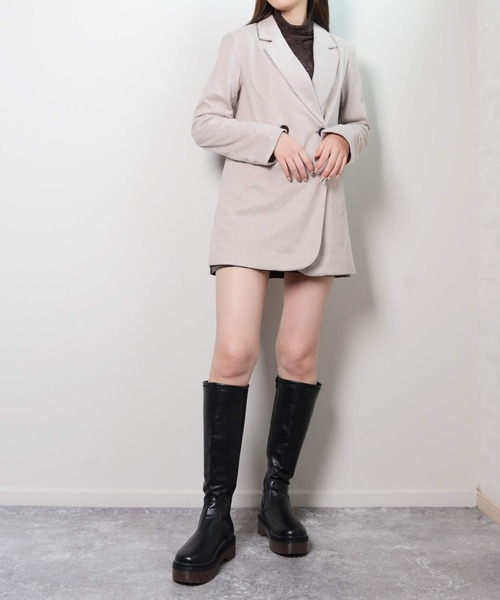 shopnikoniko(ショップニコニコ)の「千鳥柄ジャケット(テーラードジャケット・レディース・ベージュ/ブラウン/ブラック・フリー)」の4枚目の写真