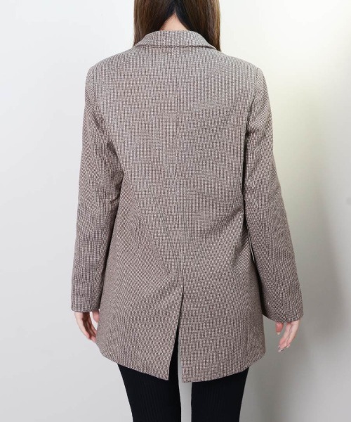 shopnikoniko(ショップニコニコ)の「千鳥柄ジャケット(テーラードジャケット・レディース・ベージュ/ブラウン/ブラック・フリー)」の5枚目の写真