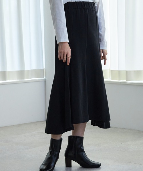 ECRIRE（エクリール）の「ｶｯﾄｿｰﾌﾚｱｽｶｰﾄ（スカート・レディース・ブラック/グレー・M）」の4枚目の写真