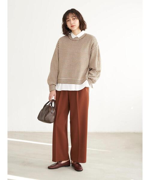 earth music&ecology(アースミュージックアンドエコロジー)の「ハイウエストタックストレートパンツ*(その他パンツ・レディース・ブラック/ブラウン/イエロー/ブルーグリーン・S/M)」の11枚目の写真