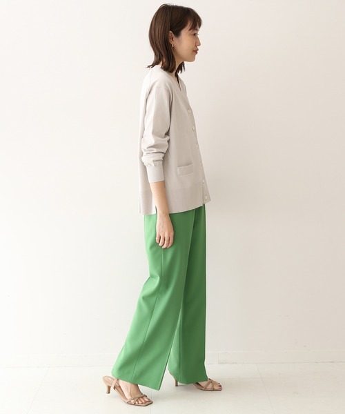 SLOBE IENA(スローブイエナ)の「アイスコットンVネックカーディガン◆(カーディガン/ボレロ・レディース・ネイビー/サックスブルー/ピンク/ナチュラル・FREE)」の7枚目の写真