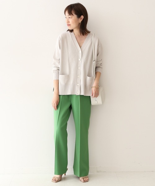 SLOBE IENA(スローブイエナ)の「アイスコットンVネックカーディガン◆(カーディガン/ボレロ・レディース・ネイビー/サックスブルー/ピンク/ナチュラル・FREE)」の6枚目の写真