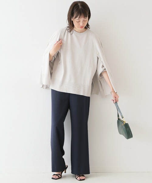 SLOBE IENA(スローブイエナ)の「アイスコットンVネックカーディガン◆(カーディガン/ボレロ・レディース・ネイビー/サックスブルー/ピンク/ナチュラル・FREE)」の10枚目の写真