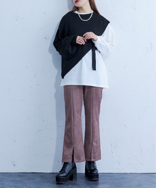 Ellno Loset(エルノロゼット)の「ニットショールロンT(ニット/セーター・メンズ・ブルーグリーン/ブラック・MEDIUM/LARGE)」の9枚目の写真