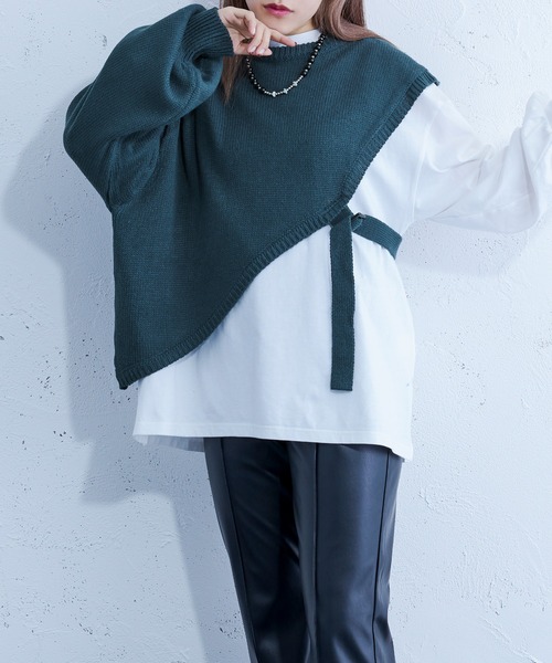 Ellno Loset(エルノロゼット)の「ニットショールロンT(ニット/セーター・メンズ・ブルーグリーン/ブラック・MEDIUM/LARGE)」の17枚目の写真