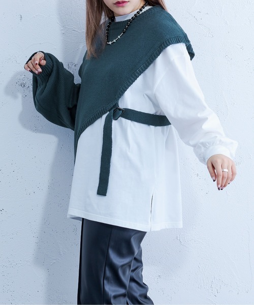Ellno Loset(エルノロゼット)の「ニットショールロンT(ニット/セーター・メンズ・ブルーグリーン/ブラック・MEDIUM/LARGE)」の18枚目の写真
