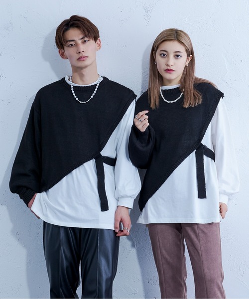 Ellno Loset(エルノロゼット)の「ニットショールロンT(ニット/セーター・メンズ・ブルーグリーン/ブラック・MEDIUM/LARGE)」の21枚目の写真