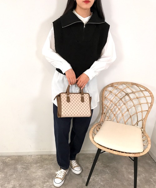 INGNI(イング)の「ZIPニットベスト+バンドカラーシャツ/SET(ニット/セーター・レディース・ブラック/ベージュ/ライトグリーン/アイボリー・M)」の19枚目の写真
