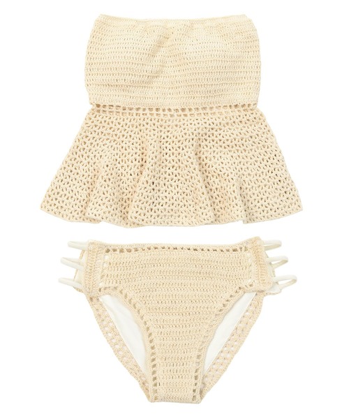 SEA DRESS(シードレス)の「ペプラムクロシェビキニ/水着(水着・レディース・アイボリー/ダークオレンジ/ブラウン/ホワイト系その他/ブラック系その他・M/S/L)」の15枚目の写真