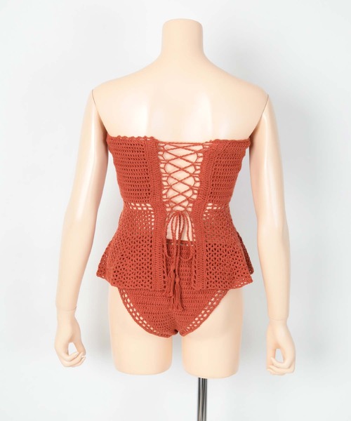 SEA DRESS(シードレス)の「ペプラムクロシェビキニ/水着(水着・レディース・アイボリー/ダークオレンジ/ブラウン/ホワイト系その他/ブラック系その他・M/S/L)」の19枚目の写真