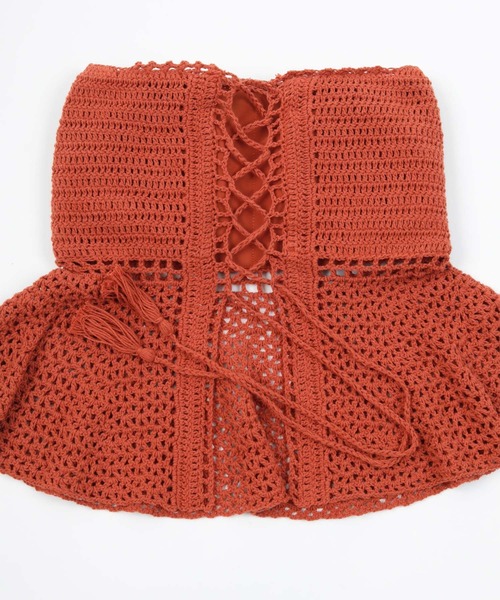 SEA DRESS(シードレス)の「ペプラムクロシェビキニ/水着(水着・レディース・アイボリー/ダークオレンジ/ブラウン/ホワイト系その他/ブラック系その他・M/S/L)」の22枚目の写真