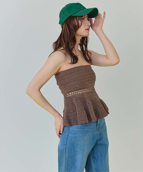 SEA DRESS(シードレス)の「ペプラムクロシェビキニ/水着(水着・レディース・アイボリー/ダークオレンジ/ブラウン/ホワイト系その他/ブラック系その他・M/S/L)」の12枚目の写真