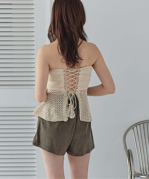 SEA DRESS(シードレス)の「ペプラムクロシェビキニ/水着(水着・レディース・アイボリー/ダークオレンジ/ブラウン/ホワイト系その他/ブラック系その他・M/S/L)」の6枚目の写真