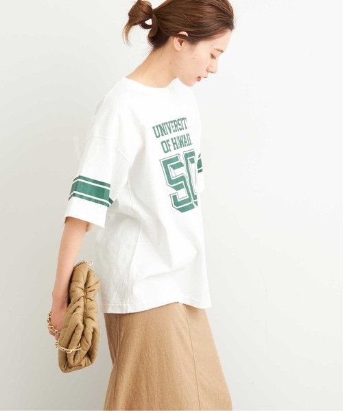 FRAMeWORK(フレームワーク)の「【COUTURE D`ADAM/クチュールドアダム】HAWAII UNIV FOOTBALL Tシャツ◆(Tシャツ/カットソー・レディース・ホワイト/グリーン・FREE)」の8枚目の写真