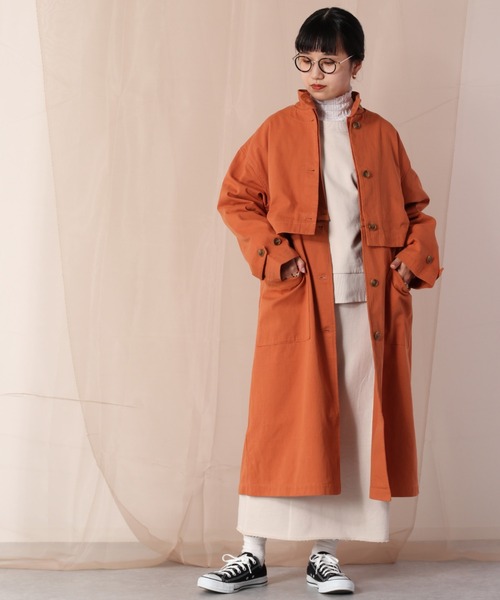 cepo（セポ）の「マルチレイヤーハイネックコート　２ＷＡＹ（その他アウター・レディース・オフホワイト/イエロー/オレンジ・M）」の3枚目の写真