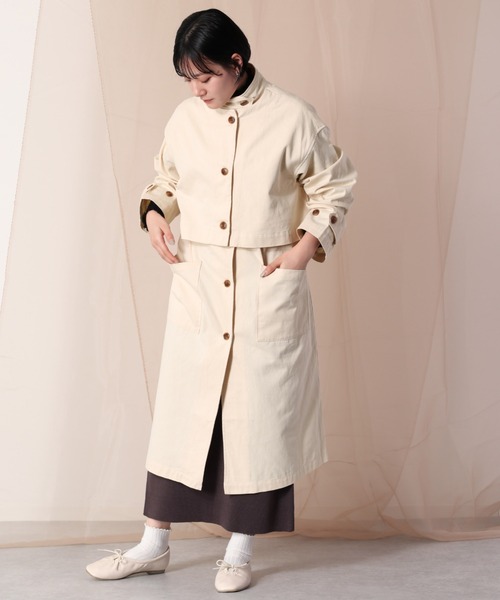 cepo（セポ）の「マルチレイヤーハイネックコート　２ＷＡＹ（その他アウター・レディース・オフホワイト/イエロー/オレンジ・M）」の5枚目の写真