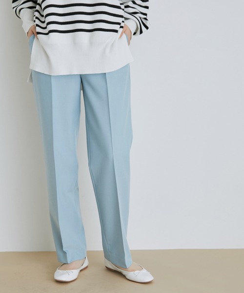ADAM ET ROPE'(アダムエロペ)の「【アウトレット店舗・WEB限定】カラーサイドイージースリムスラックス(スラックス・レディース・ブラック/ラベンダー/サックスブルー/ミント・38/36)」の3枚目の写真