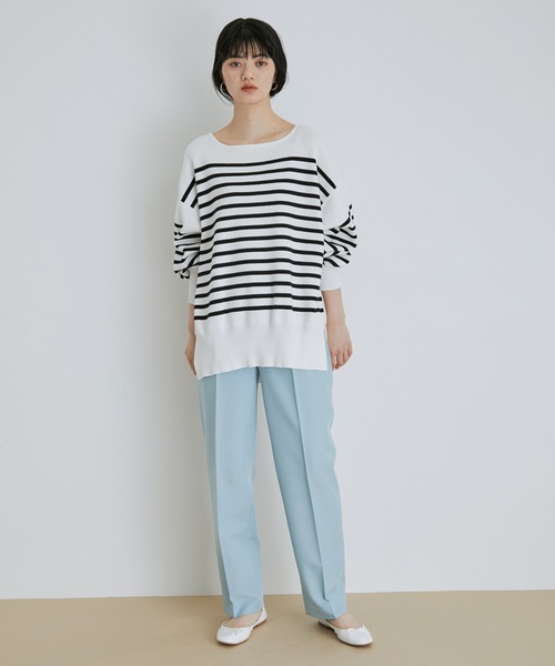 ADAM ET ROPE'(アダムエロペ)の「【アウトレット店舗・WEB限定】カラーサイドイージースリムスラックス(スラックス・レディース・ブラック/ラベンダー/サックスブルー/ミント・38/36)」の17枚目の写真