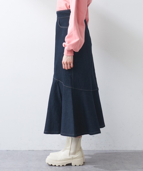 OLIVE des OLIVE（オリーブデオリーブ）の「美シルエットマーメイドスカート（スカート・レディース・ブラック/アイボリー/ワンウォッシュ/スミクロ・FREE）」の16枚目の写真