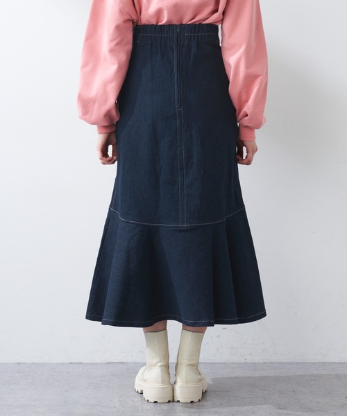 OLIVE des OLIVE（オリーブデオリーブ）の「美シルエットマーメイドスカート（スカート・レディース・ブラック/アイボリー/ワンウォッシュ/スミクロ・FREE）」の17枚目の写真