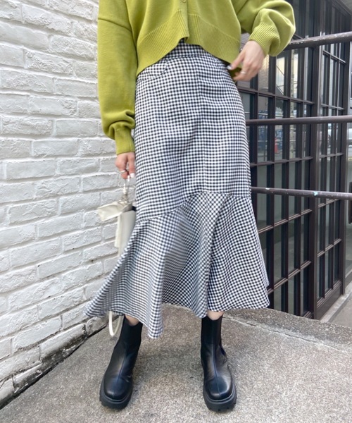 OLIVE des OLIVE（オリーブデオリーブ）の「美シルエットマーメイドスカート（スカート・レディース・ブラック/アイボリー/ワンウォッシュ/スミクロ・FREE）」の6枚目の写真