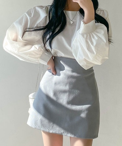 SONA(ソナ)の「SONYUNARA ベーシックAラインミニスカート(スカート・レディース・クリーム/ライトブルー・FREE)」の6枚目の写真