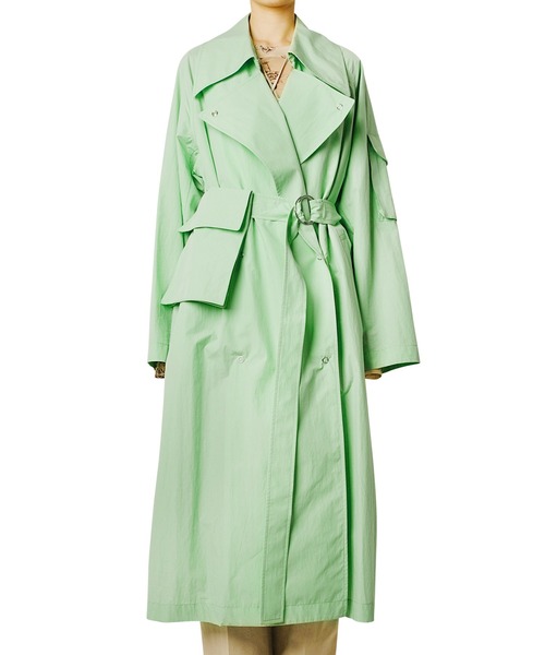 LE CIEL BLEU(ルシェルブルー)の「ユーティリテートレンチコート / Utility Trench Coat(トレンチコート・レディース・ホワイト/ライトグリーン・36)」の20枚目の写真