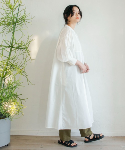 ANGIE（アンジー）の「コットン刺繍ロングワンピース（シャツ