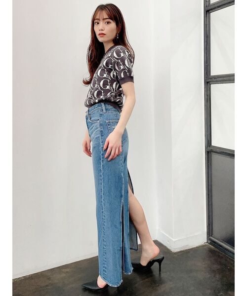 GYDA（ジェイダ）の「ハイウエストバックスリットワイドデニムパンツ（デニムパンツ・レディース・ライトブルー/ブルー・SMALL/MEDIUM）」の10枚目の写真