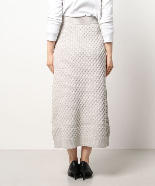 Kari & lili（カウリアンドリィリィ）の「柄編みニットスカート（スカート・レディース・ライトパープル/ダークブルー/ライトグレー/オフホワイト・FREE）」の6枚目の写真