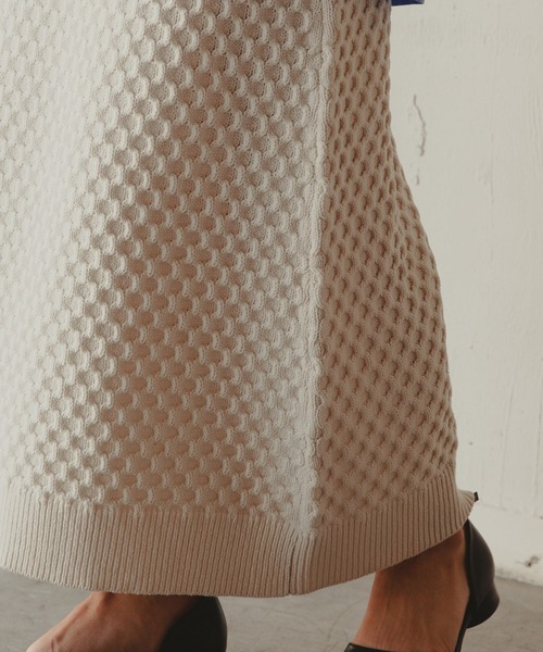 Kari & lili（カウリアンドリィリィ）の「柄編みニットスカート（スカート・レディース・ライトパープル/ダークブルー/ライトグレー/オフホワイト・FREE）」の12枚目の写真