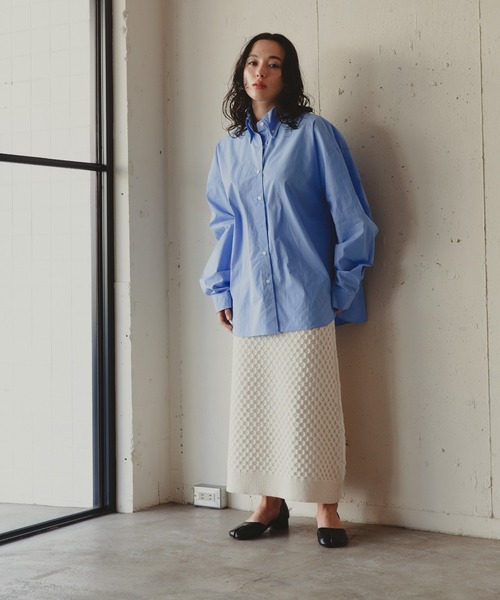 Kari & lili（カウリアンドリィリィ）の「柄編みニットスカート（スカート・レディース・ライトパープル/ダークブルー/ライトグレー/オフホワイト・FREE）」の13枚目の写真