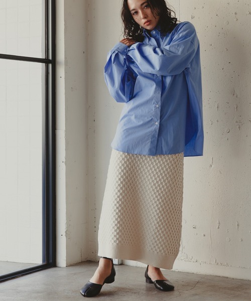 Kari & lili（カウリアンドリィリィ）の「柄編みニットスカート（スカート・レディース・ライトパープル/ダークブルー/ライトグレー/オフホワイト・FREE）」の14枚目の写真